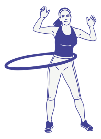 Niña haciendo hula-hoop  Ilustración