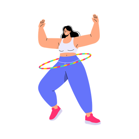 Chica haciendo hula hoop  Ilustración