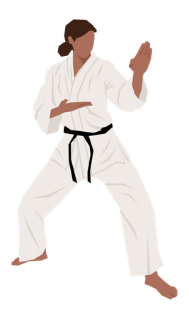 Chica haciendo Karate  Ilustración