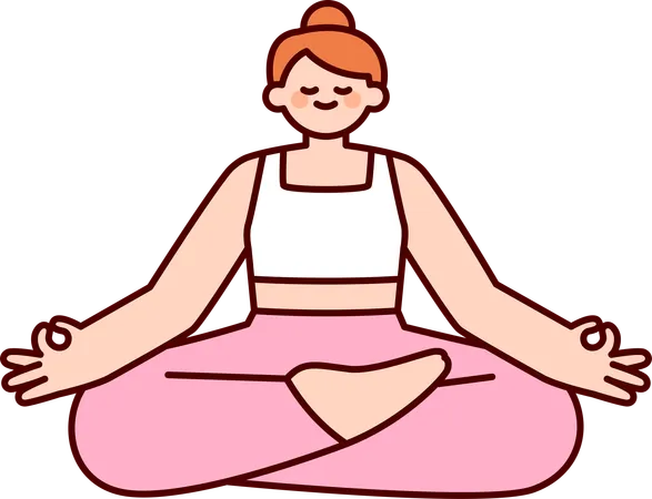 Chica haciendo meditación  Ilustración