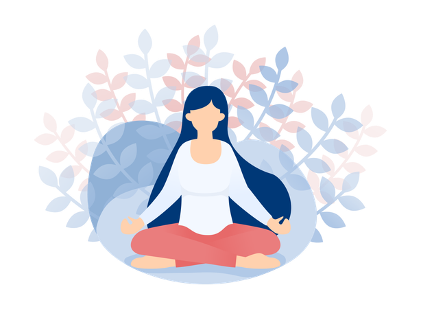 Chica haciendo meditación  Ilustración