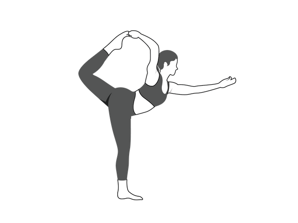 Chica haciendo Natarajasana  Ilustración