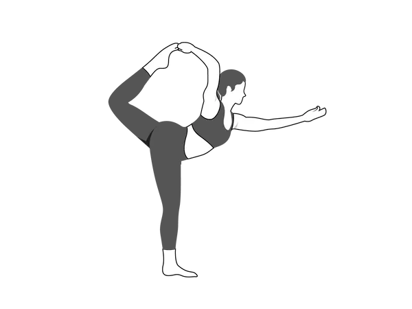 Chica haciendo Natarajasana  Ilustración