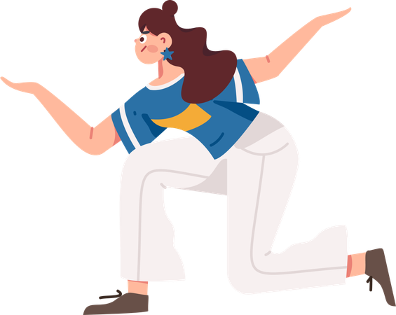 Chica haciendo pose de yoga  Ilustración