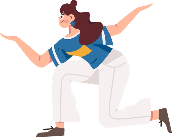 Chica haciendo pose de yoga  Ilustración