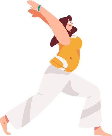 Chica haciendo pose de yoga  Ilustración