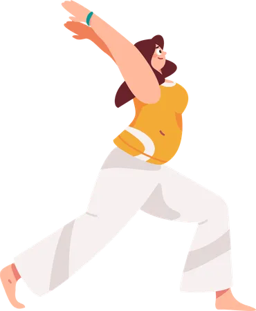 Chica haciendo pose de yoga  Ilustración