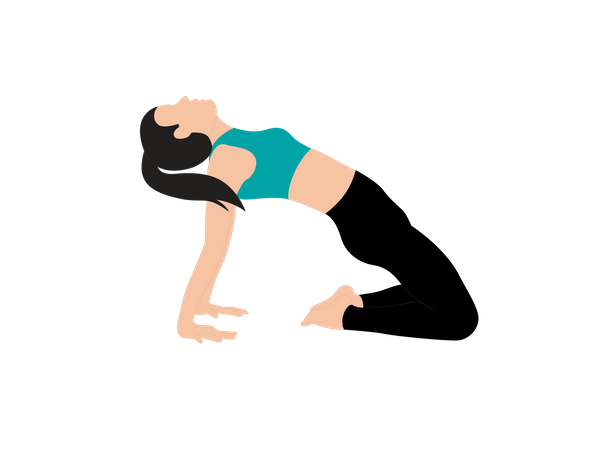 Chica haciendo pose de yoga  Ilustración