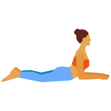 Chica haciendo pose de yoga esfinge  Ilustración