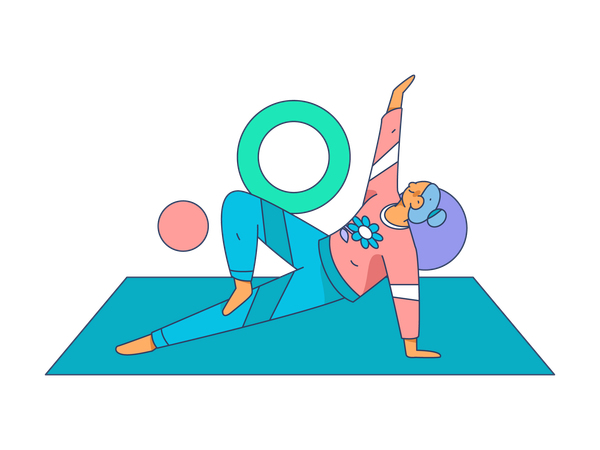 Chica haciendo pose de yoga  Illustration