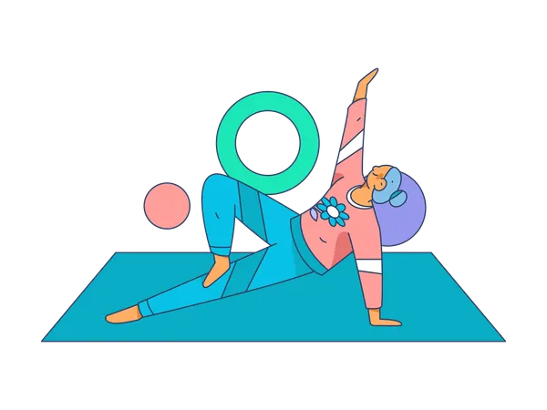 Chica haciendo pose de yoga  Illustration