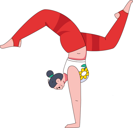 Chica haciendo pose de yoga  Ilustración