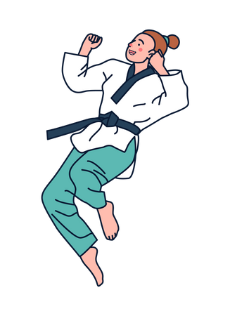 Chica practicando karate  Illustration