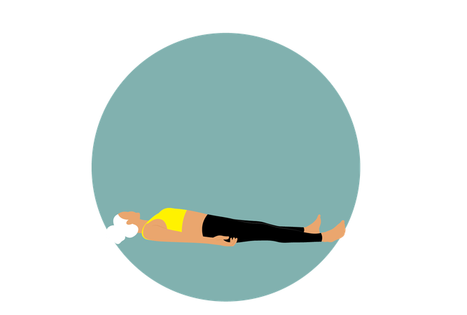 Chica haciendo Savasana  Ilustración