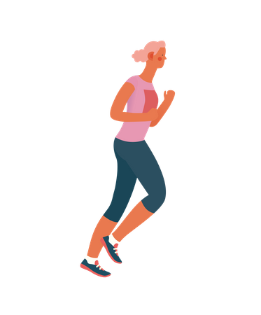 Chica haciendo jogging  Ilustración