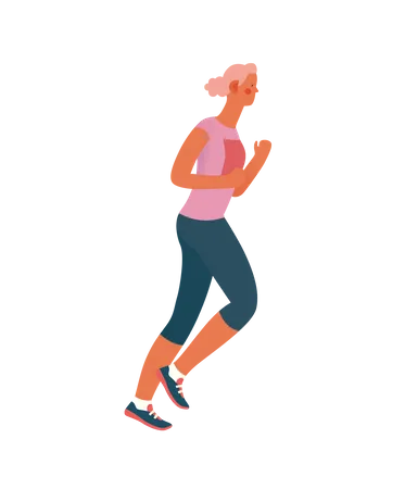 Chica haciendo jogging  Ilustración