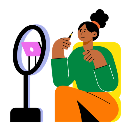 Chica haciendo vlogs  Ilustración