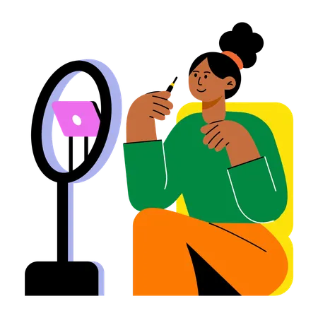 Chica haciendo vlogs  Ilustración