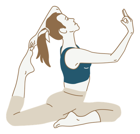 Chica haciendo yoga  Ilustración