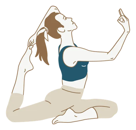 Chica haciendo yoga  Ilustración