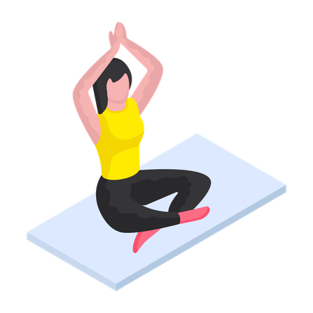 Chica haciendo yoga  Ilustración