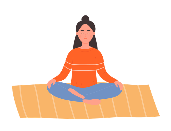 Chica haciendo yoga  Illustration