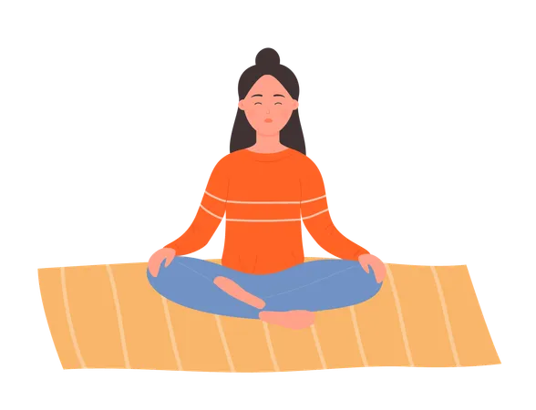 Chica haciendo yoga  Illustration