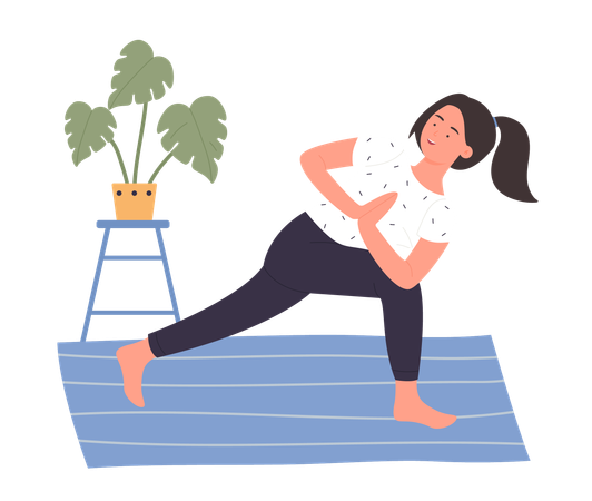 Chica haciendo yoga  Illustration