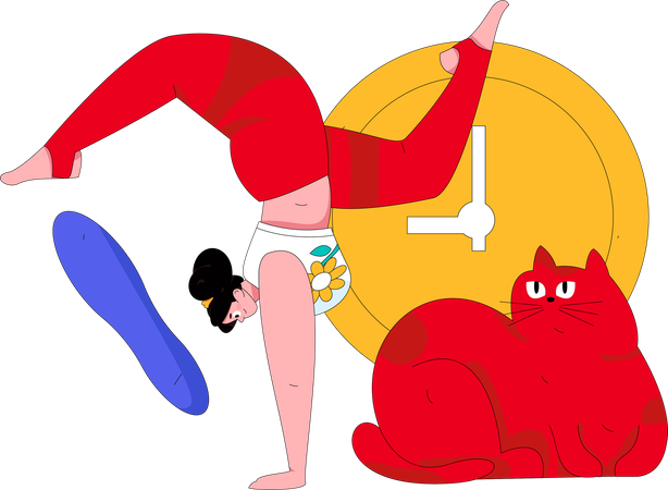 Chica haciendo yoga  Ilustración