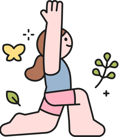 Chica haciendo yoga  Ilustración