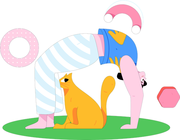 Chica haciendo yoga  Ilustración