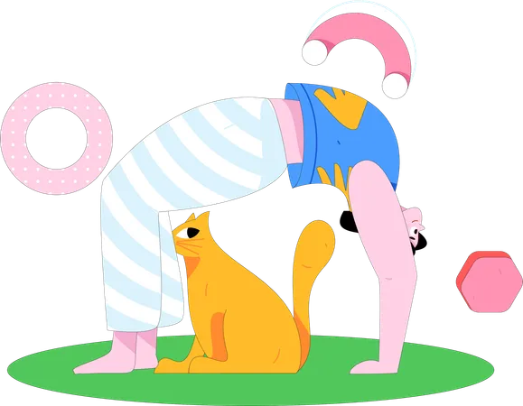 Chica haciendo yoga  Ilustración