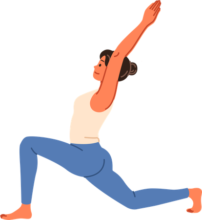 Chica haciendo yoga  Ilustración