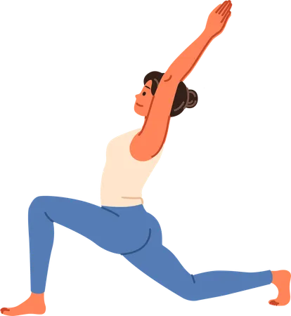 Chica haciendo yoga  Ilustración