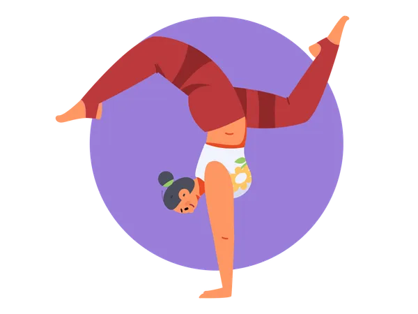 Chica haciendo yoga  Ilustración