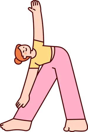 Chica haciendo yoga  Ilustración