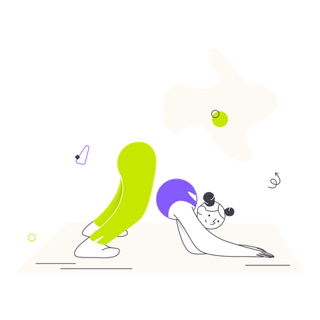 Chica haciendo yoga  Ilustración