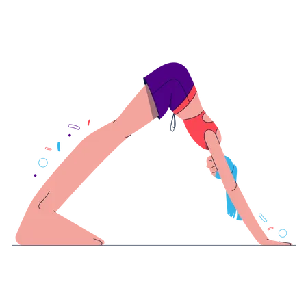 Chica haciendo yoga  Ilustración