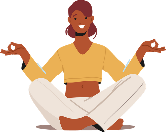 Chica haciendo yoga  Ilustración