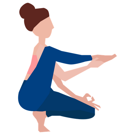 Chica haciendo yoga  Ilustración