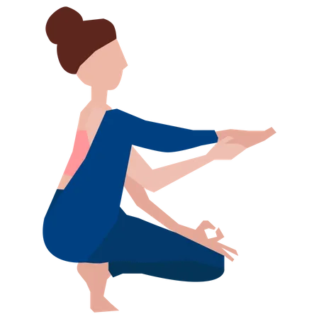 Chica haciendo yoga  Ilustración