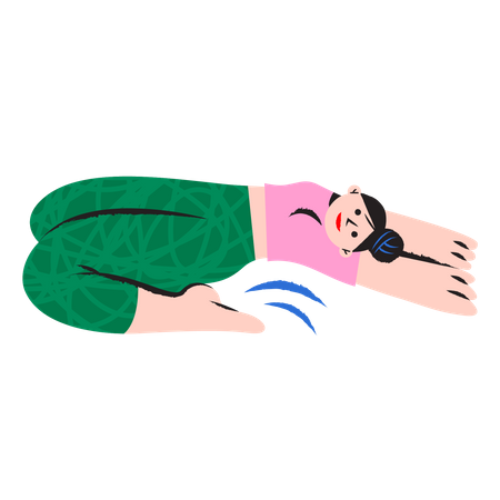 Chica haciendo yoga  Ilustración