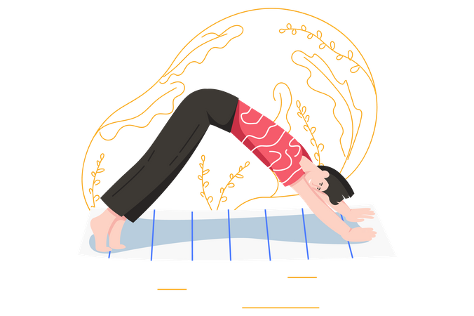 Chica haciendo yoga  Ilustración