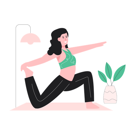 Chica haciendo yoga  Ilustración