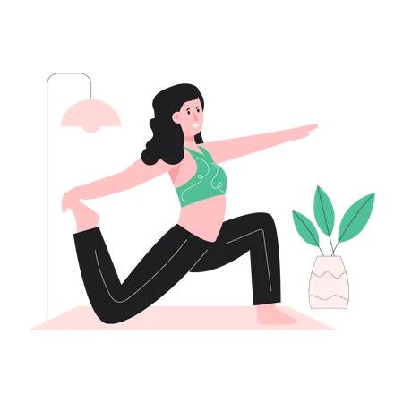 Chica haciendo yoga  Ilustración