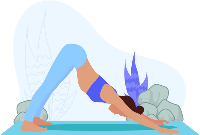 Chica haciendo yoga  Ilustración