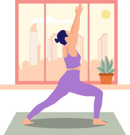 Chica haciendo yoga  Illustration