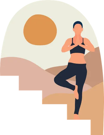 Chica haciendo yoga  Illustration