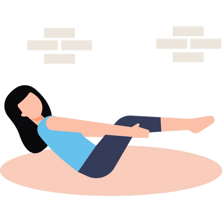 Chica haciendo yoga  Ilustración