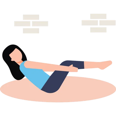 Chica haciendo yoga  Ilustración